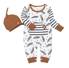 Laden Sie das Bild in den Galerie-Viewer, Stylish autumn leaves design long-sleeve Jumpsuit