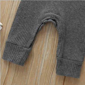Set of 2 Pcs Baby boy/ girl cotton knitted style solid cardigan long-sleeve Jumpsuit