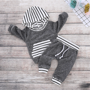 Baby Boy/ Girl Casual striped hoodie and pants Set