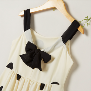 Stylish chiffon polka dots strappy dress