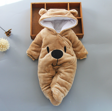 Bear design winter baby romper