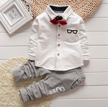 Laden Sie das Bild in den Galerie-Viewer, Shirt with the bow &amp; Pants, Clothing Set for Boys
