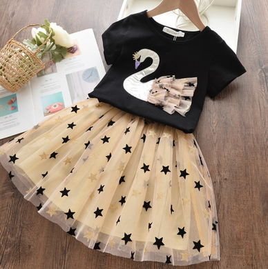 Star Applique Girls Dress