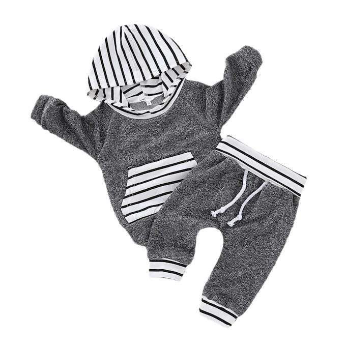 Baby Boy/ Girl Casual striped hoodie and pants Set