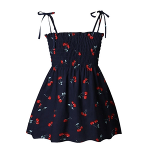 Baby Girls Cherry print strappy dress